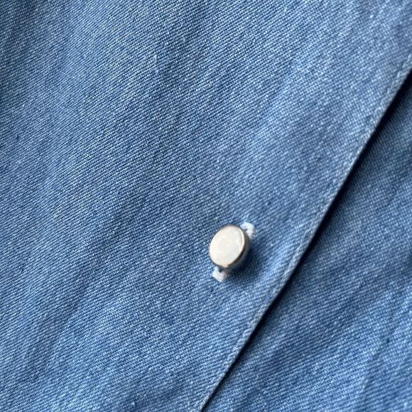 Ravel Vintage Denim Shirt Soutache Collar NWT Prairiecore Cotton L - Picture 4 of 6